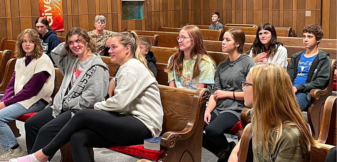 The Thunder Ridge group listening to a lesson. Connection Groups