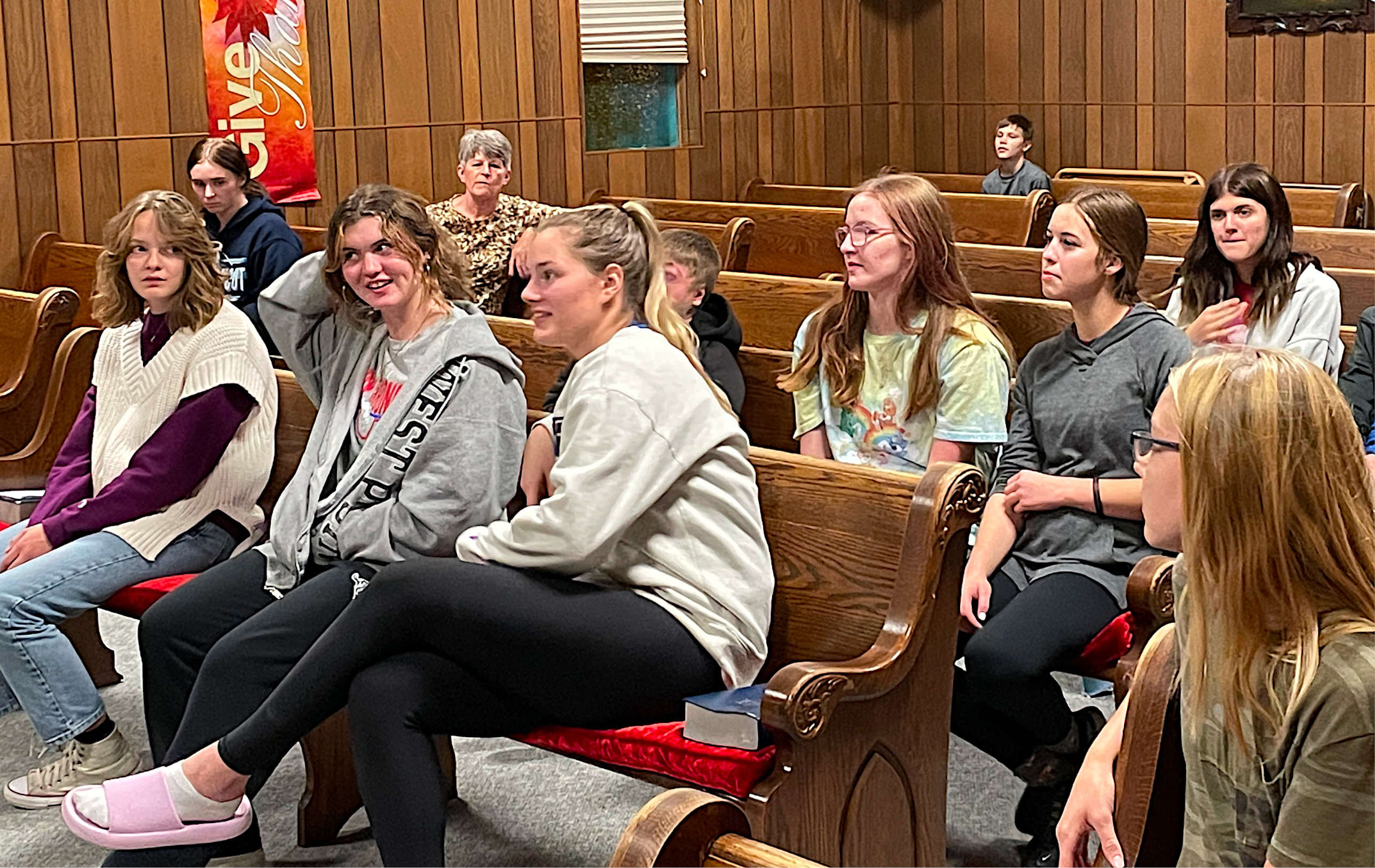 The Thunder Ridge group listening to a lesson. Connection Groups